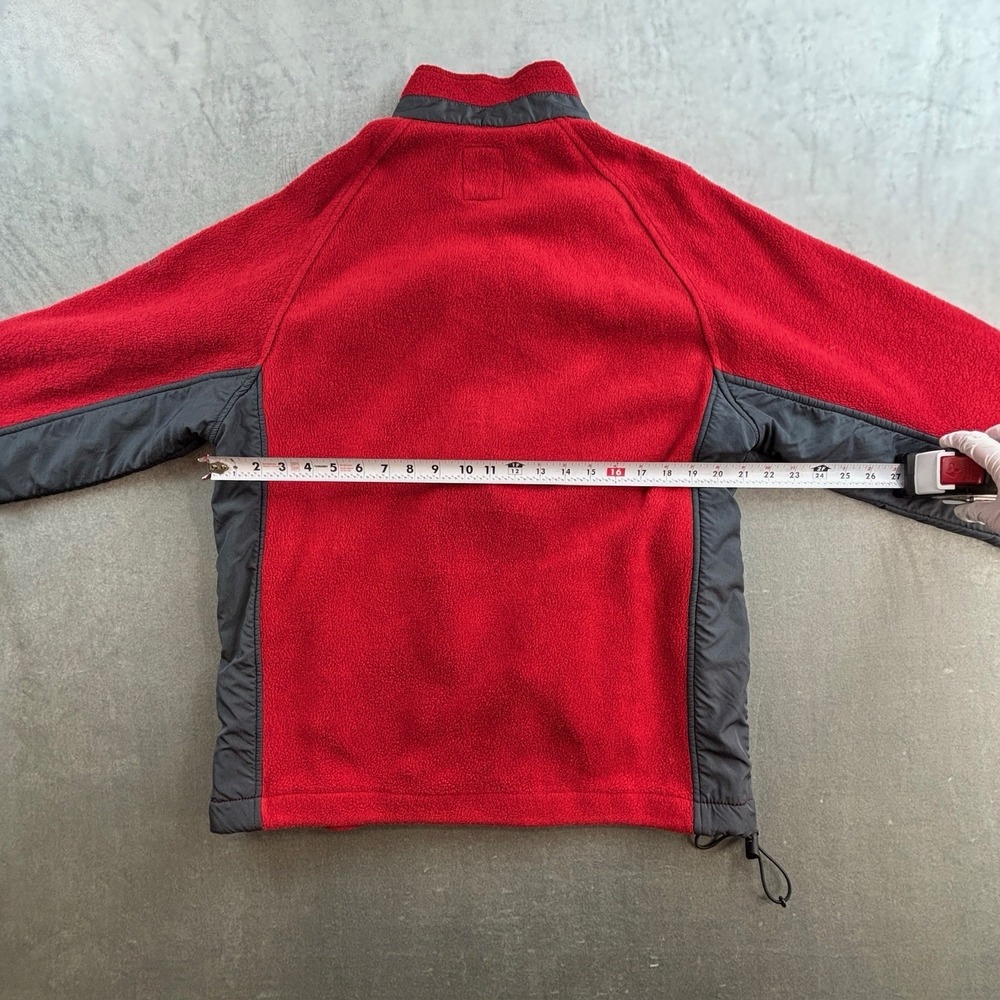 CHAPS Ralph Lauren Men's Full Zip Red Grey Padded Fleece Jacket Y2K Size Large - Picture 5 of 13